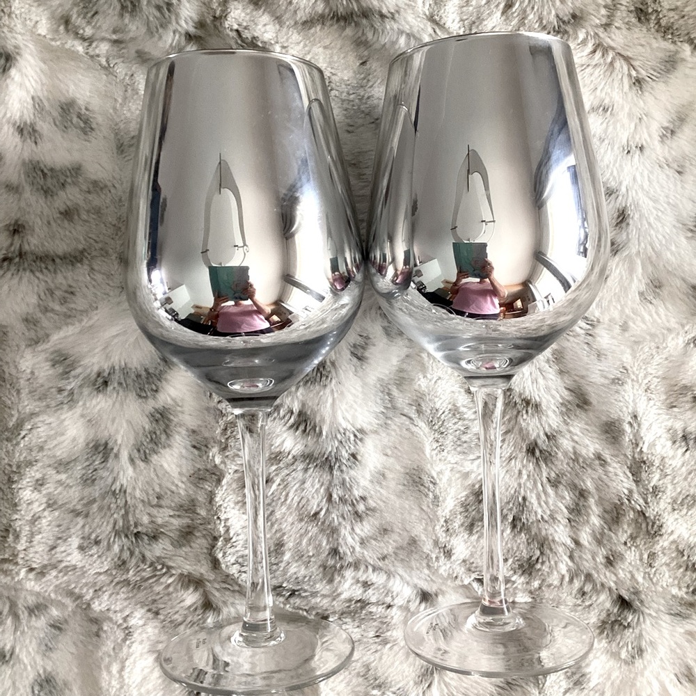 Elegant Silver Wine Glass Set
